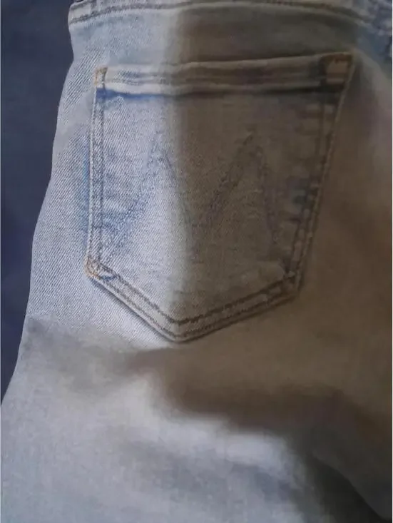 Mother The Insider Crop Step Fray Jeans Womens 29x25.5 Blue High Rise Denim - Picture 10 of 14